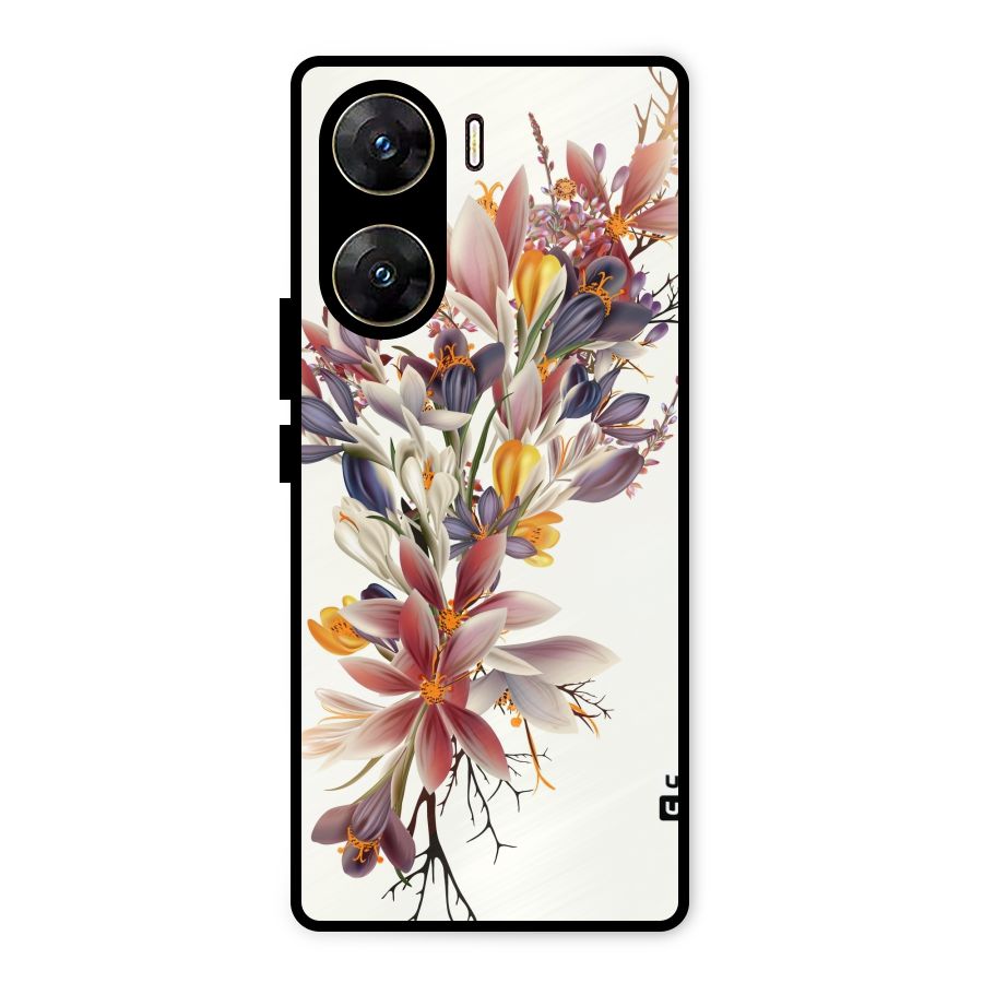 Floral Bouquet Metal Back Case for Vivo V29e