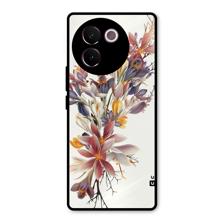 Floral Bouquet Metal Back Case for Vivo V30e