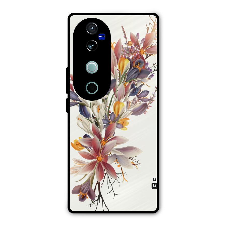 Floral Bouquet Metal Back Case for Vivo V40