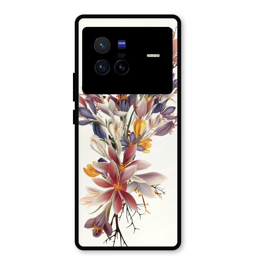 Floral Bouquet Metal Back Case for Vivo X80