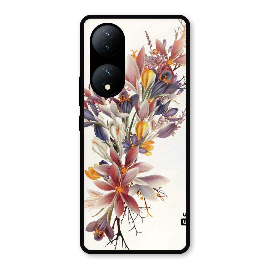 Floral Bouquet Metal Back Case for Vivo Y100a