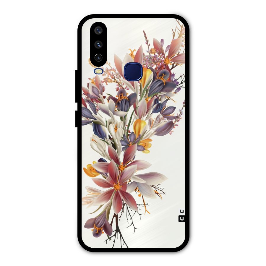 Floral Bouquet Metal Back Case for Vivo Y15