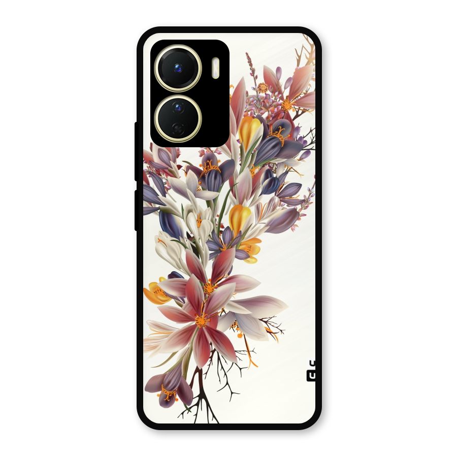 Floral Bouquet Metal Back Case for Vivo Y16