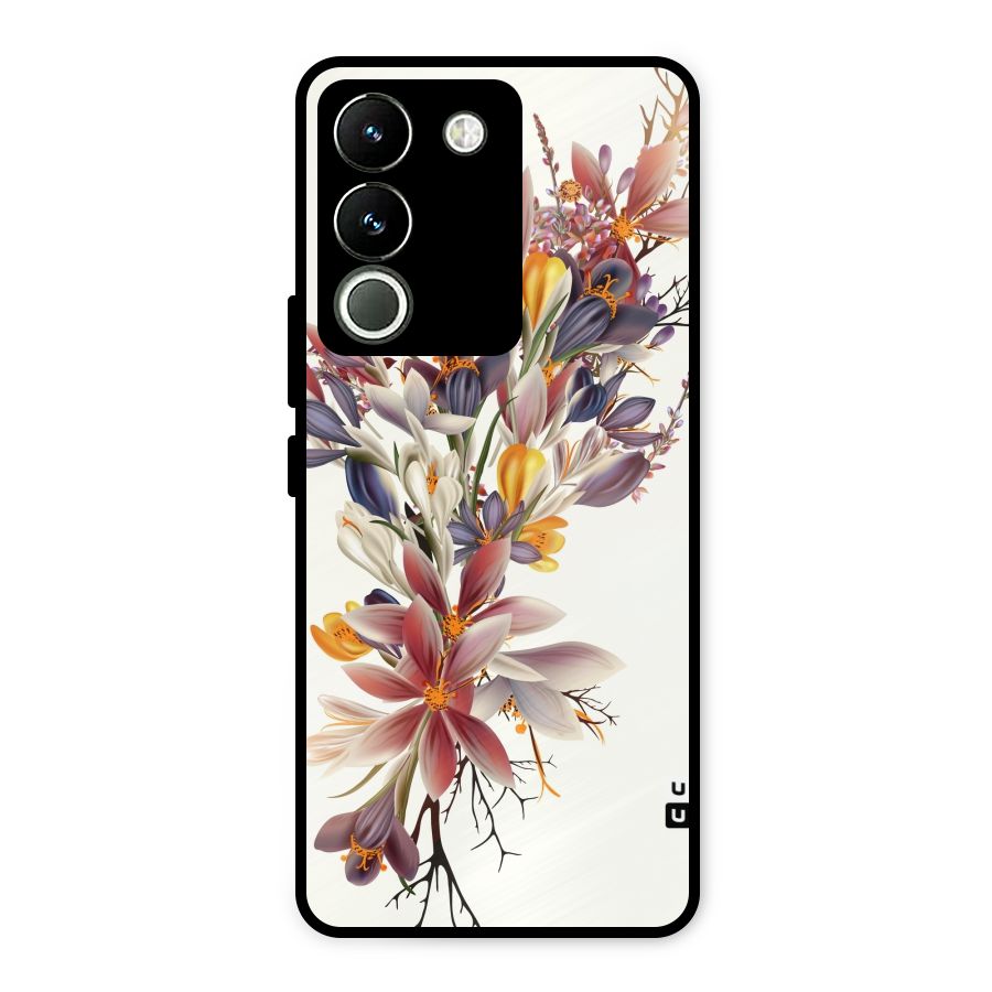 Floral Bouquet Metal Back Case for Vivo Y200