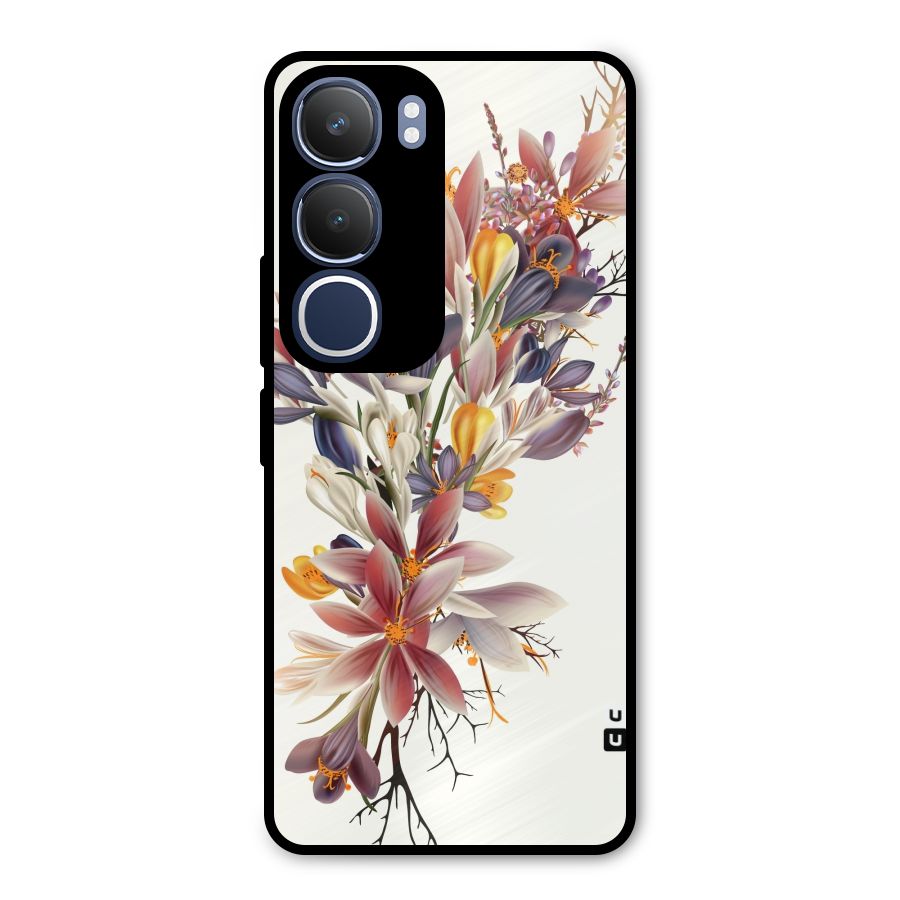 Floral Bouquet Metal Back Case for Vivo Y29