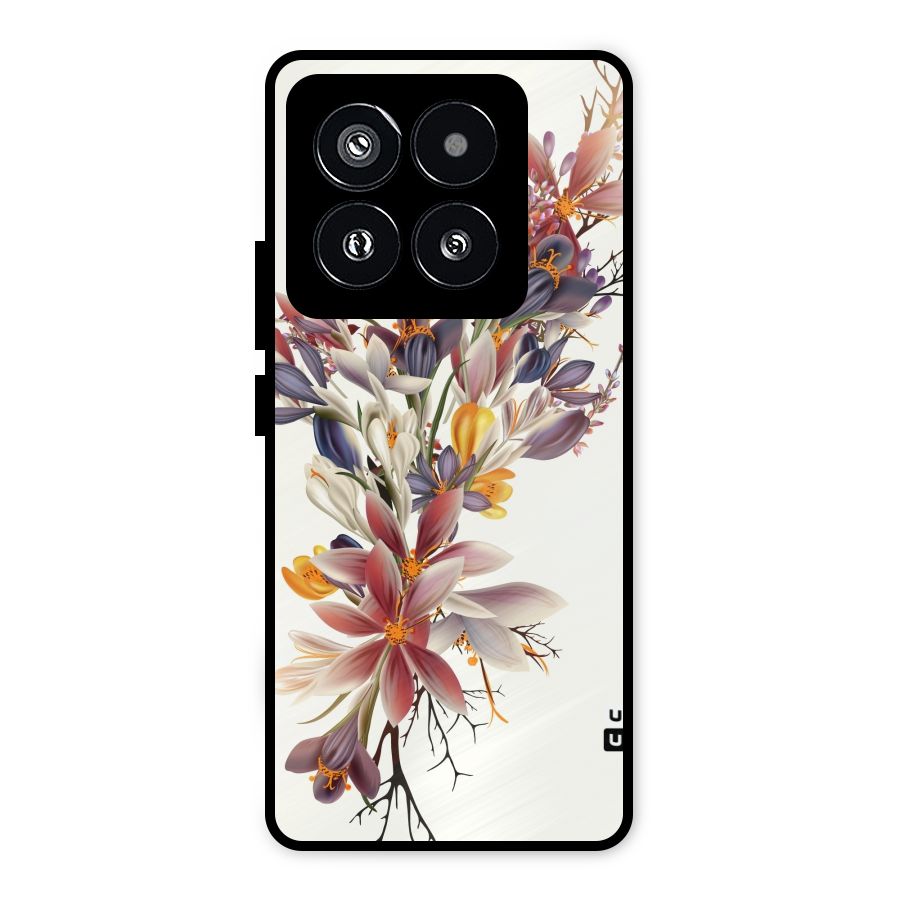 Floral Bouquet Metal Back Case for Xiaomi 14 Pro