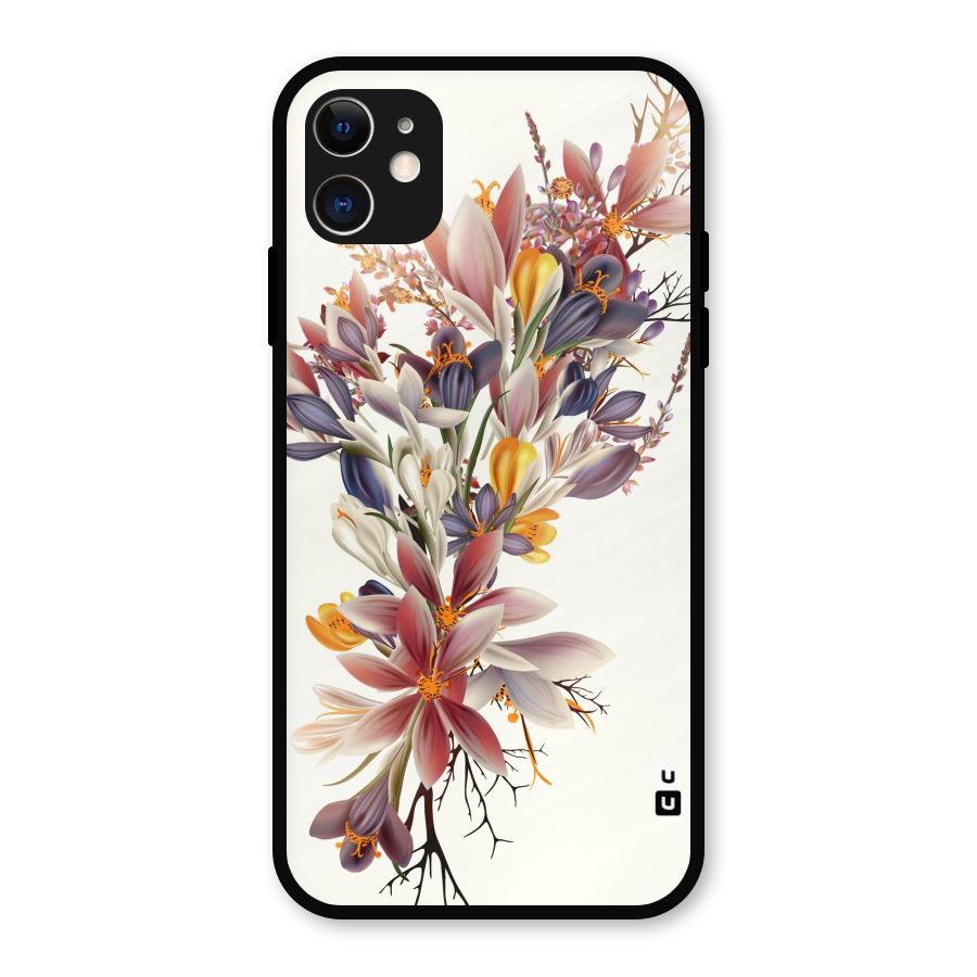 Floral Bouquet Metal Back Case for iPhone 11