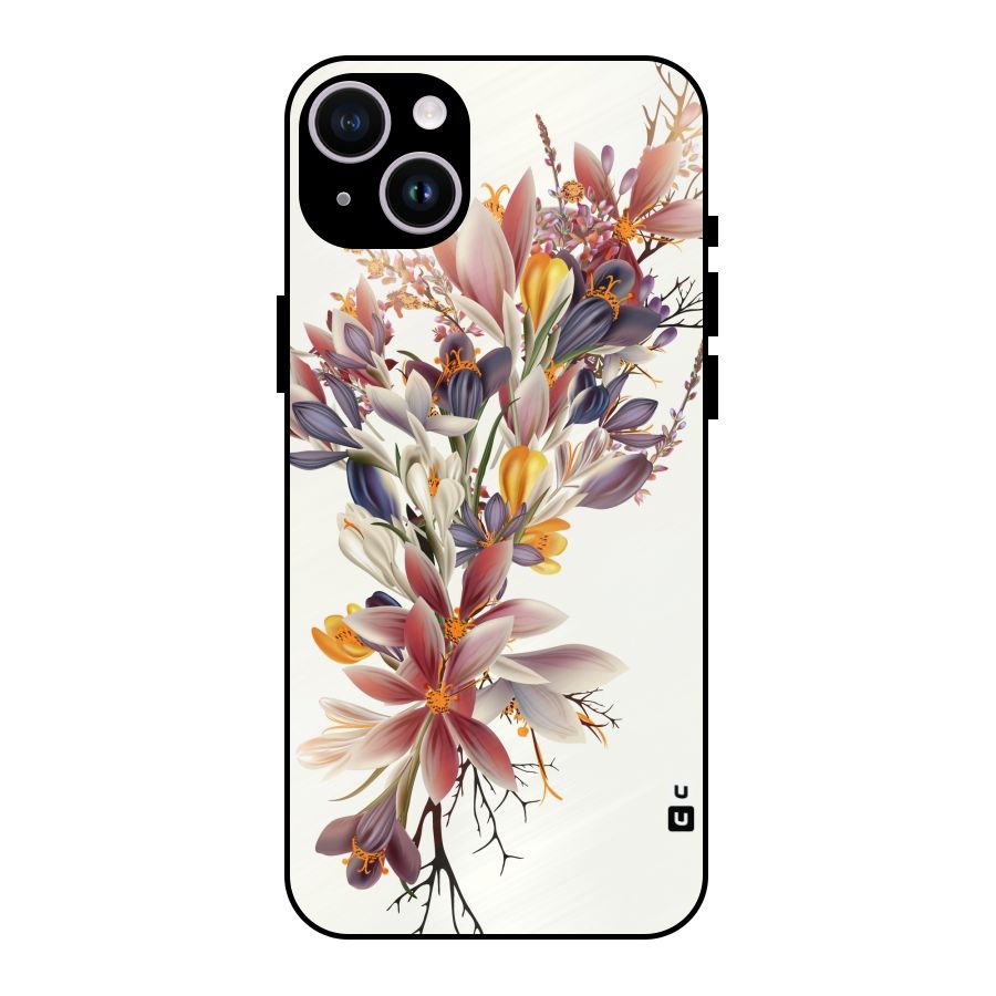 Floral Bouquet Metal Back Case for iPhone 14 Plus