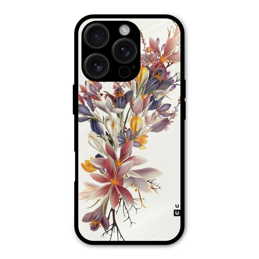 Floral Bouquet Metal Back Case for iPhone 16 Pro