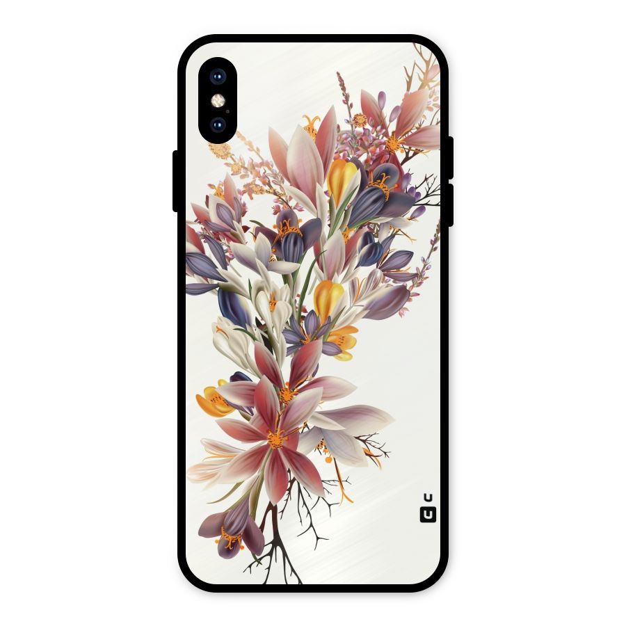 Floral Bouquet Metal Back Case for iPhone XS Max