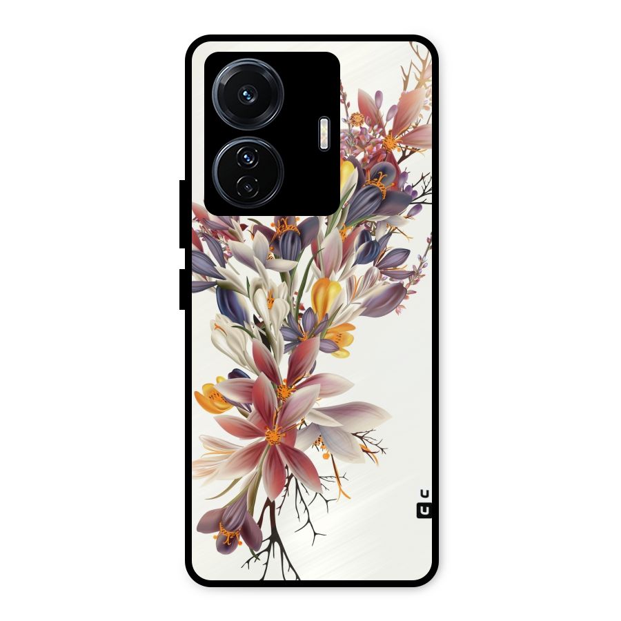 Floral Bouquet Metal Back Case for iQOO Z6