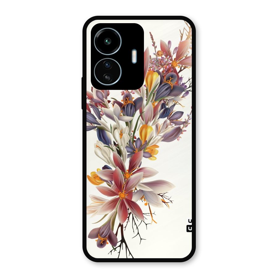 Floral Bouquet Metal Back Case for vivo iQOO Z6 Lite 5G