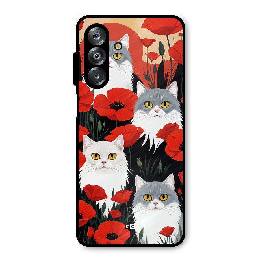 Floral Cat Metal Back Case for Galaxy A26