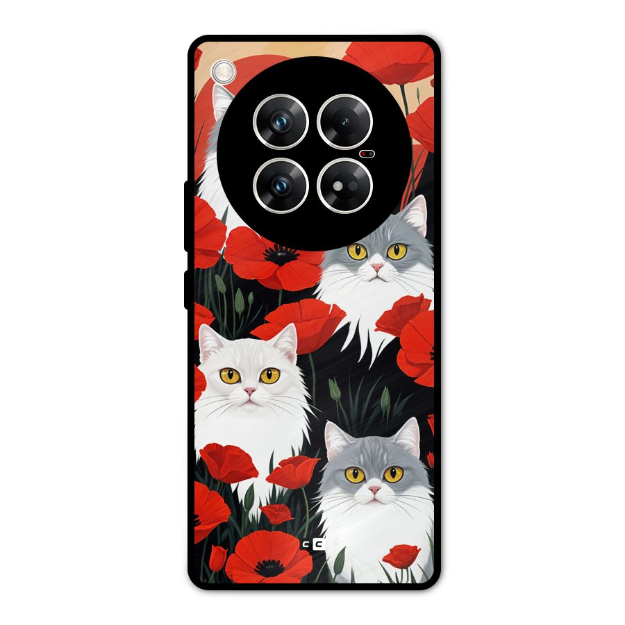 Floral Cat Metal Back Case for Infinix Zero 40 5G