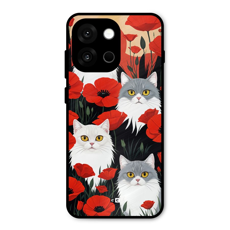 Floral Cat Metal Back Case for OnePlus 13s