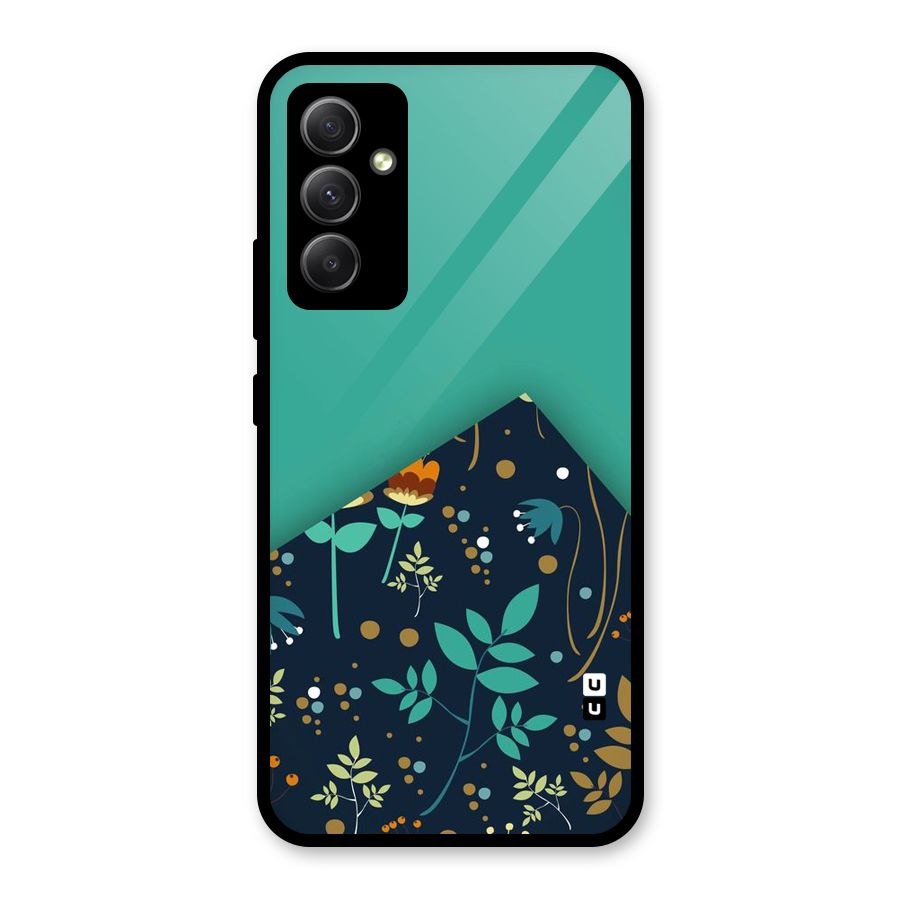 Floral Corner Glass Back Case for Galaxy A34