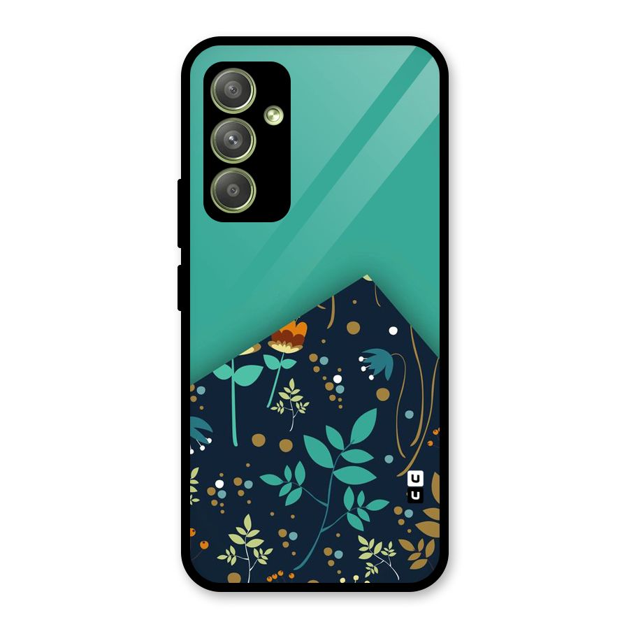 Floral Corner Glass Back Case for Galaxy A54