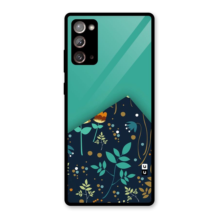 Floral Corner Glass Back Case for Galaxy Note 20