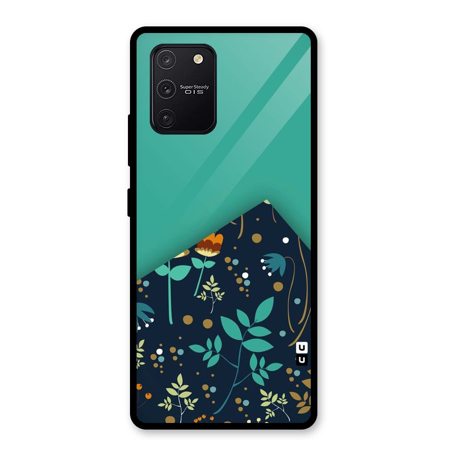 Floral Corner Glass Back Case for Galaxy S10 Lite