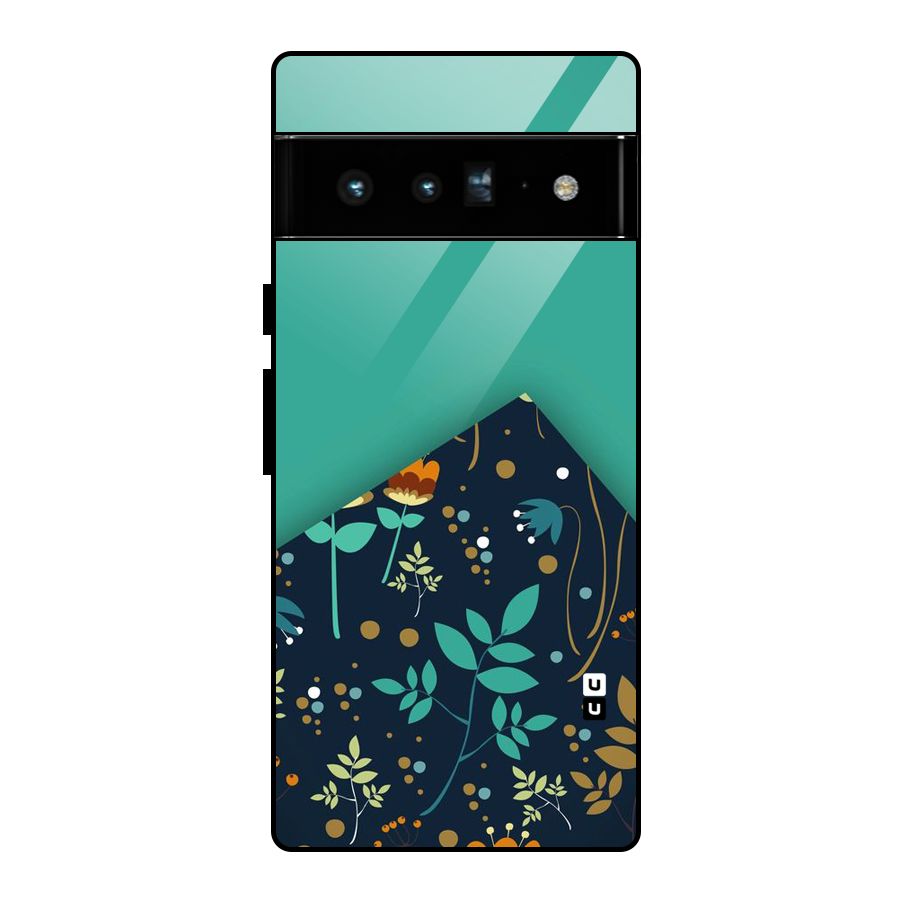 Floral Corner Glass Back Case for Google Pixel 6 Pro