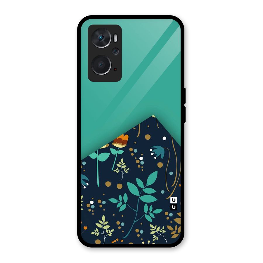 Floral Corner Glass Back Case for Oppo K10 4G