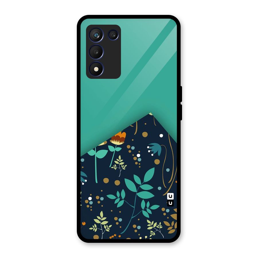 Floral Corner Glass Back Case for Realme 9 5G Speed