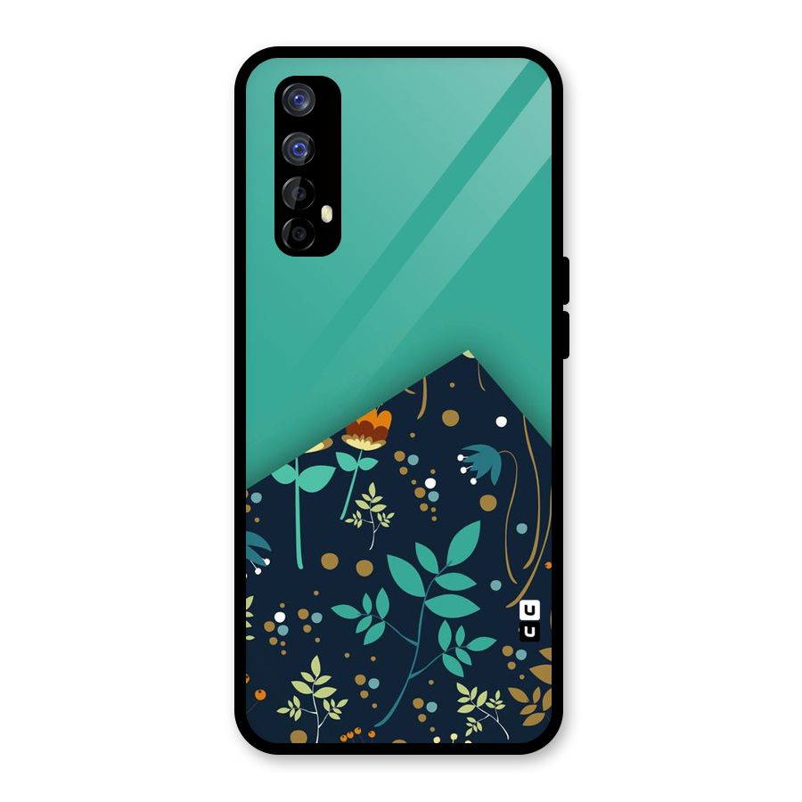 Floral Corner Glass Back Case for Realme Narzo 20 Pro