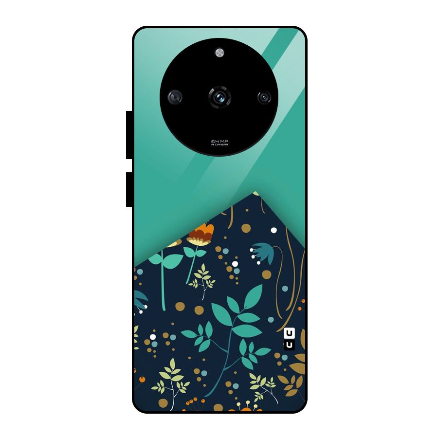 Floral Corner Glass Back Case for Realme Narzo 60 5G