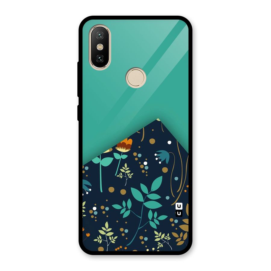 Floral Corner Glass Back Case for Redmi A2