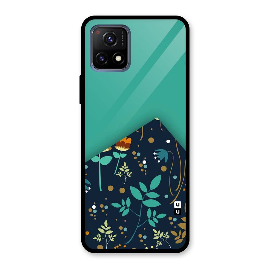 Floral Corner Glass Back Case for Vivo Y72 5G