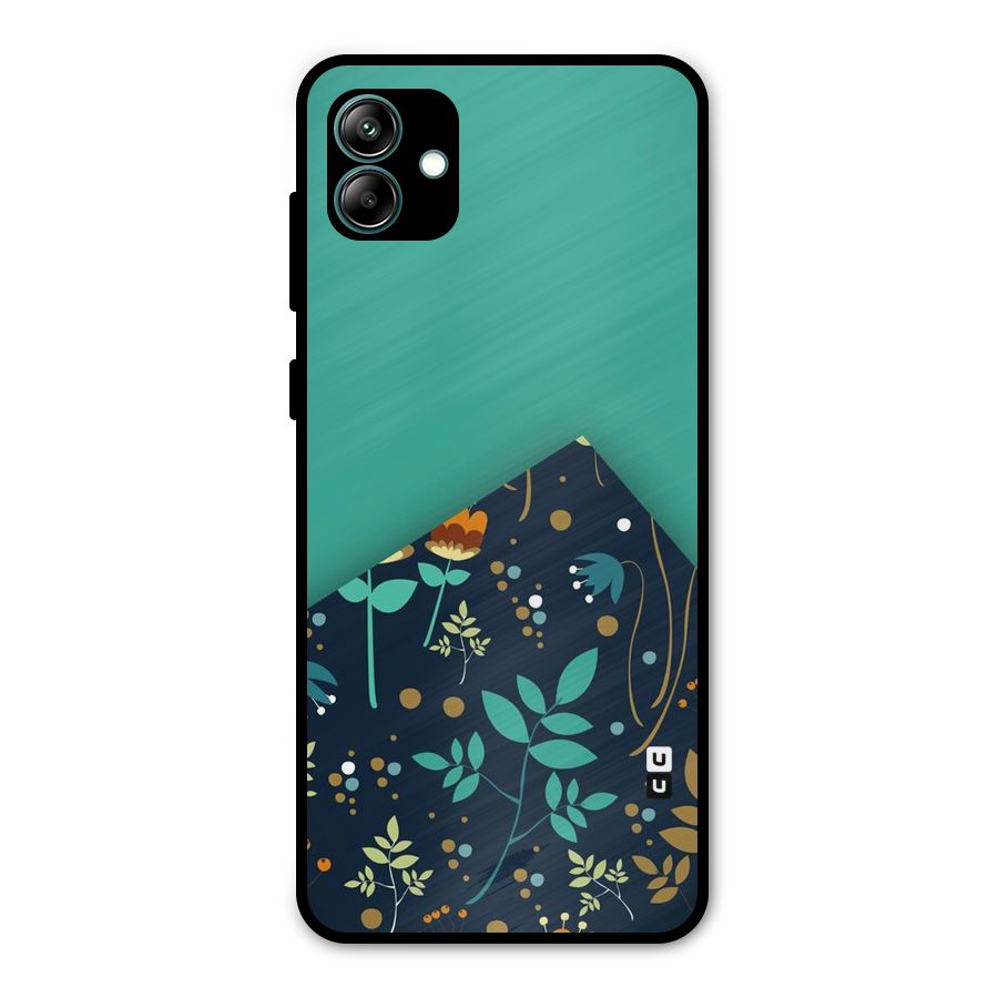 Floral Corner Metal Back Case for Galaxy A04