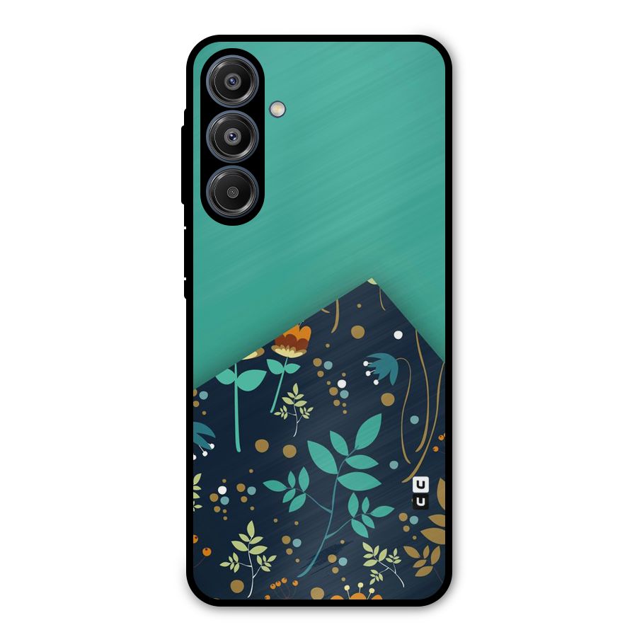 Floral Corner Metal Back Case for Galaxy A16 5G