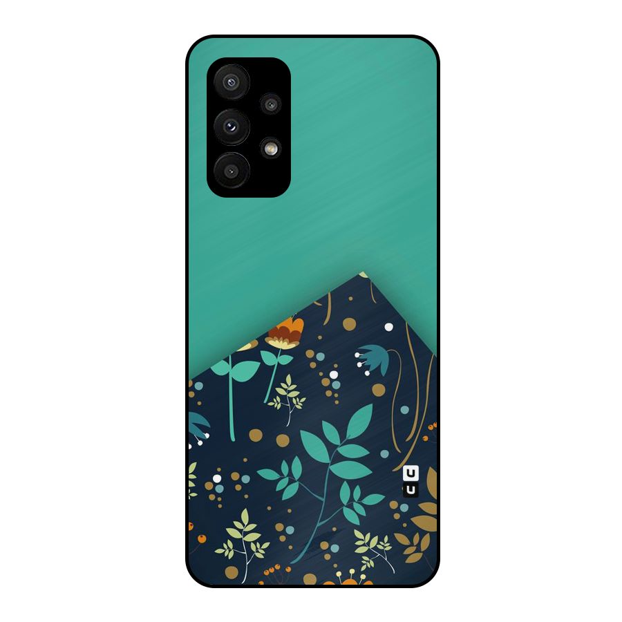 Floral Corner Metal Back Case for Galaxy A23