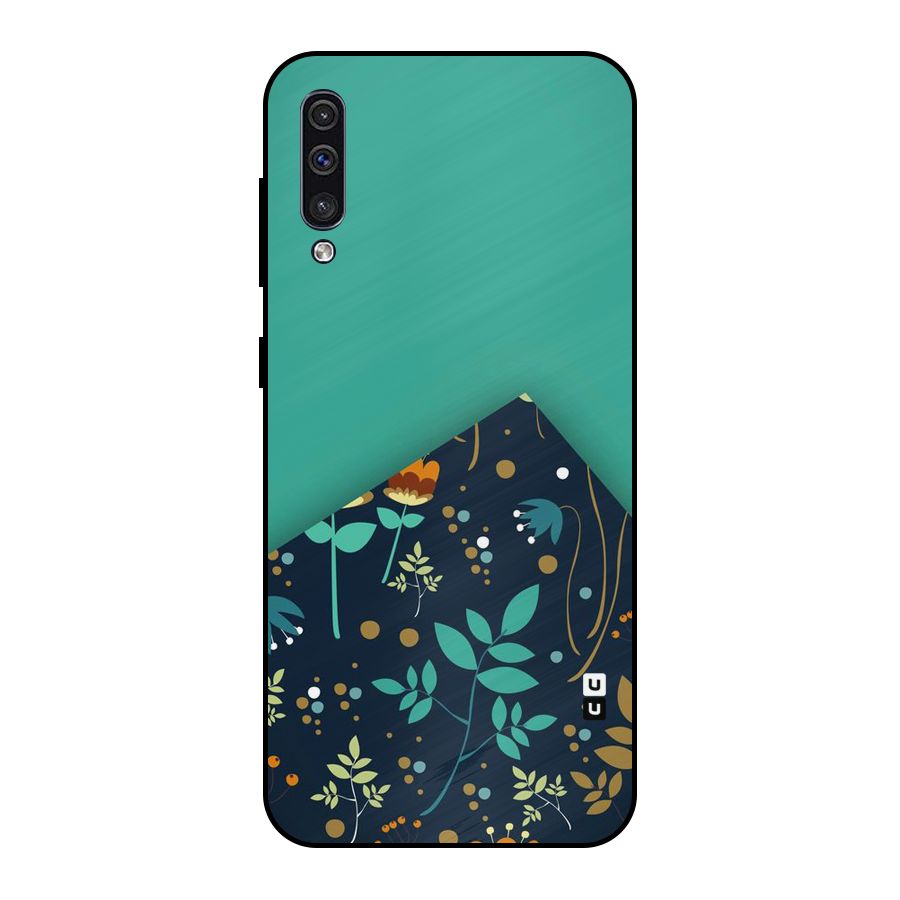 Floral Corner Metal Back Case for Galaxy A30s