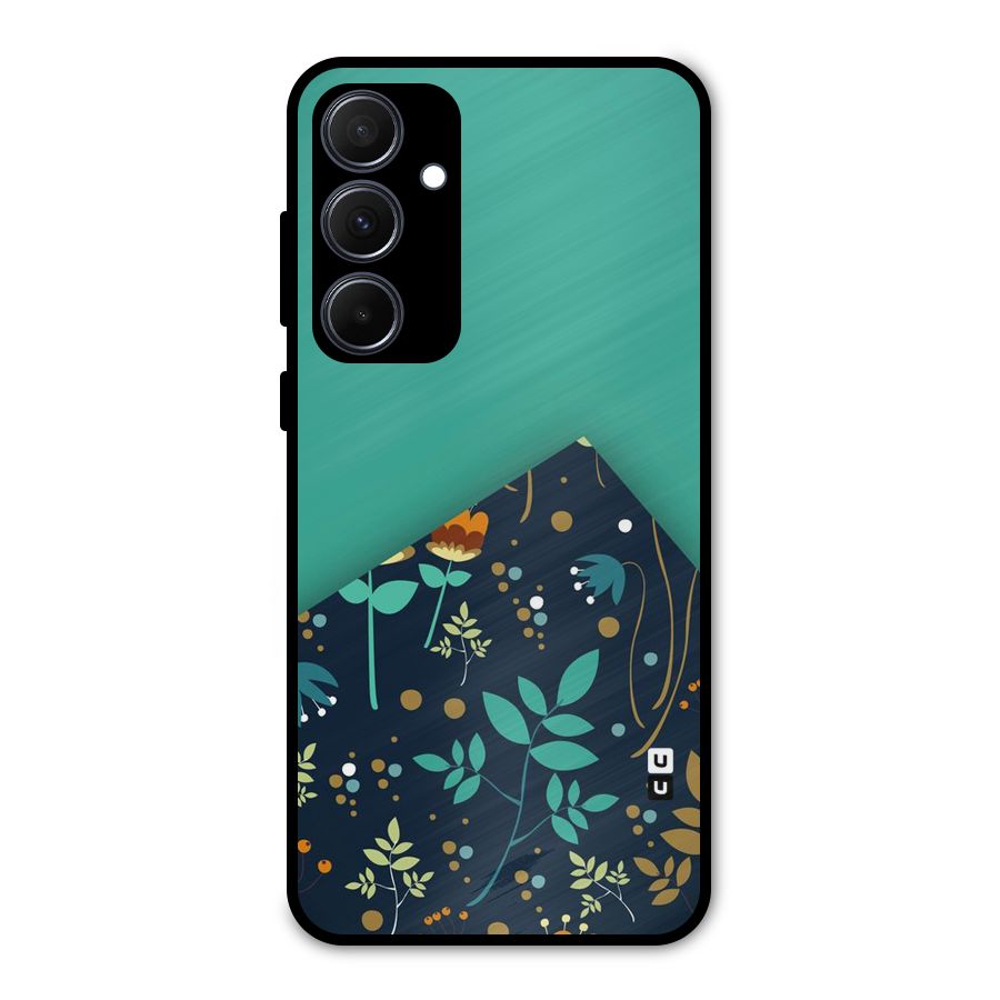 Floral Corner Metal Back Case for Galaxy A35