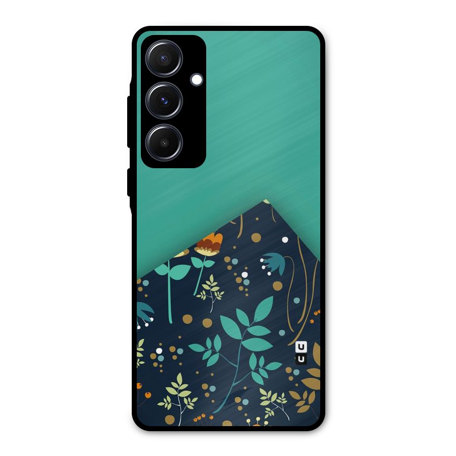 Floral Corner Metal Back Case for Galaxy A55