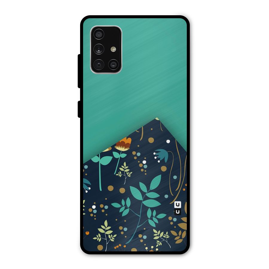 Floral Corner Metal Back Case for Galaxy A71