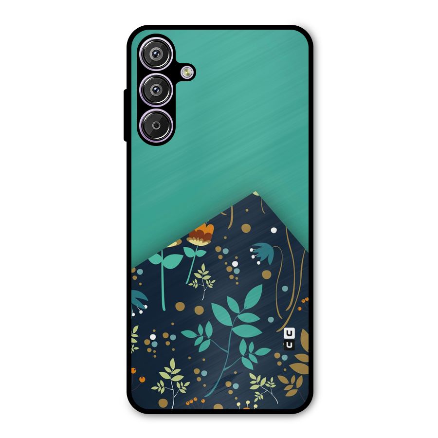 Floral Corner Metal Back Case for Galaxy F15