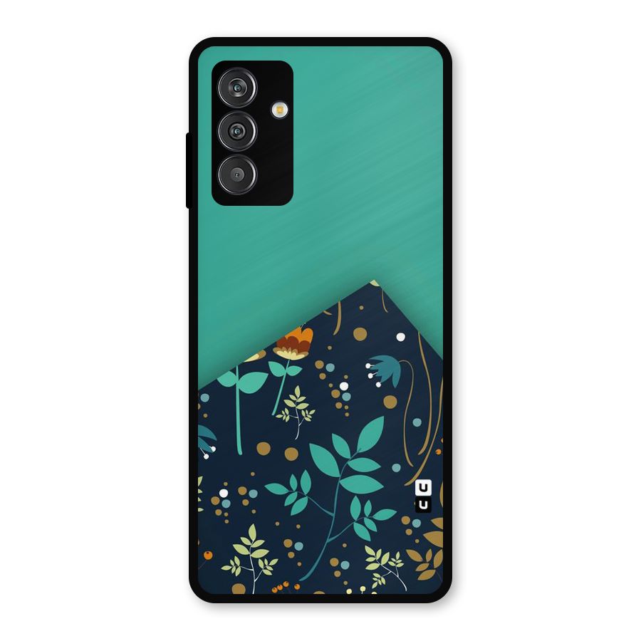 Floral Corner Metal Back Case for Galaxy M14 5G