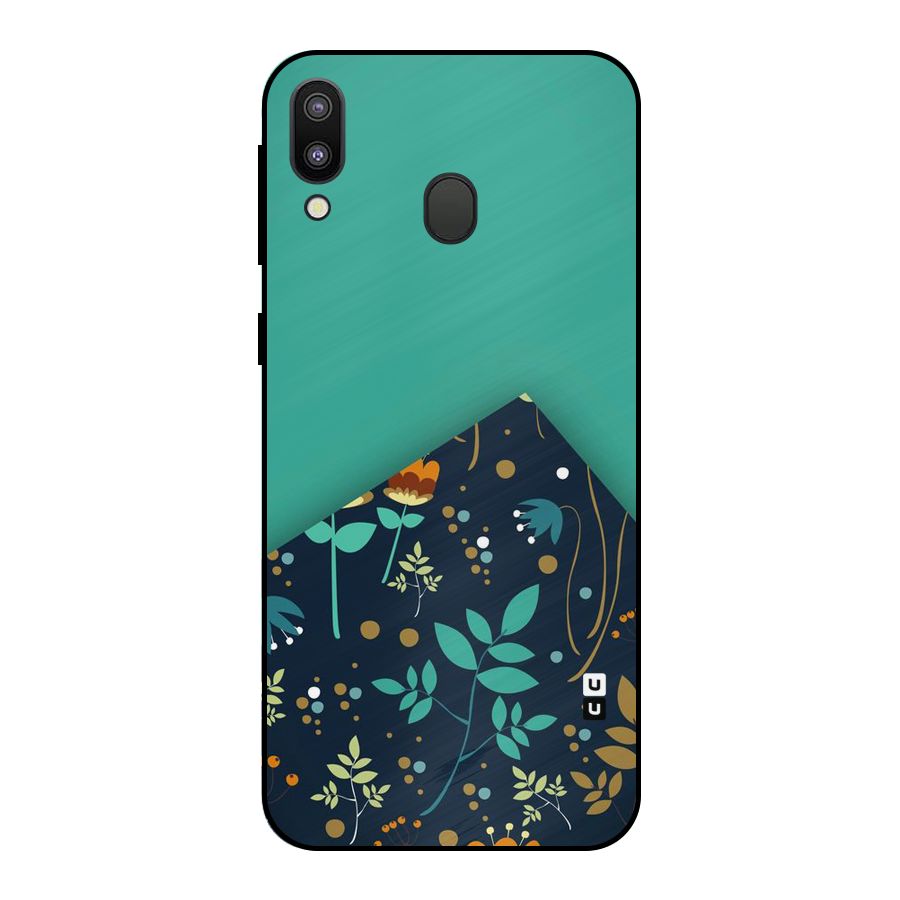 Floral Corner Metal Back Case for Galaxy M20