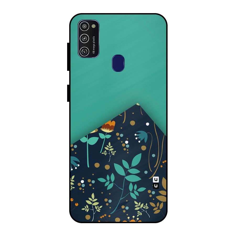 Floral Corner Metal Back Case for Galaxy M21