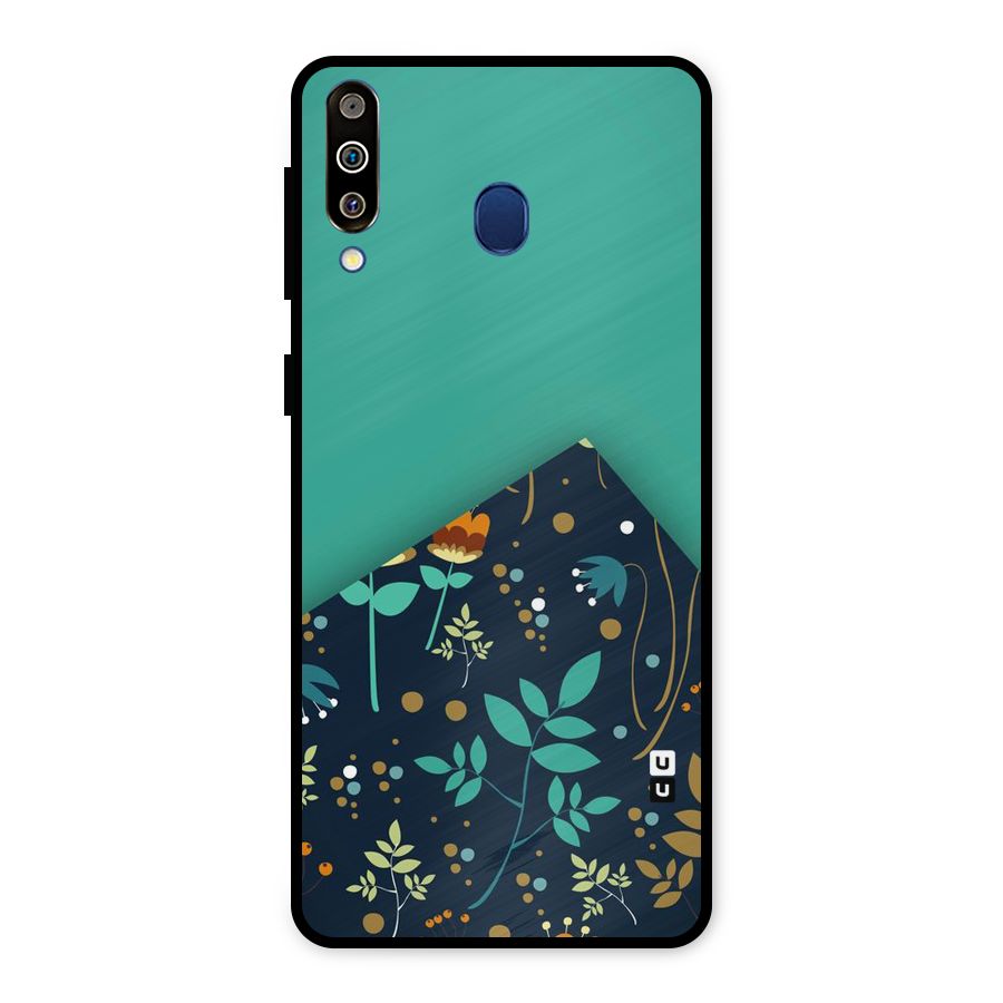 Floral Corner Metal Back Case for Galaxy M30