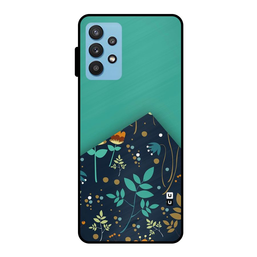 Floral Corner Metal Back Case for Galaxy M32 5G