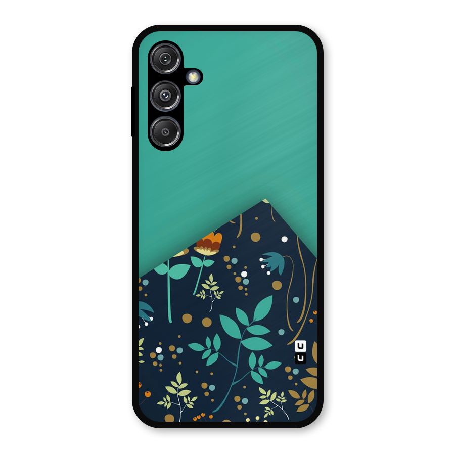 Floral Corner Metal Back Case for Galaxy M34 5G