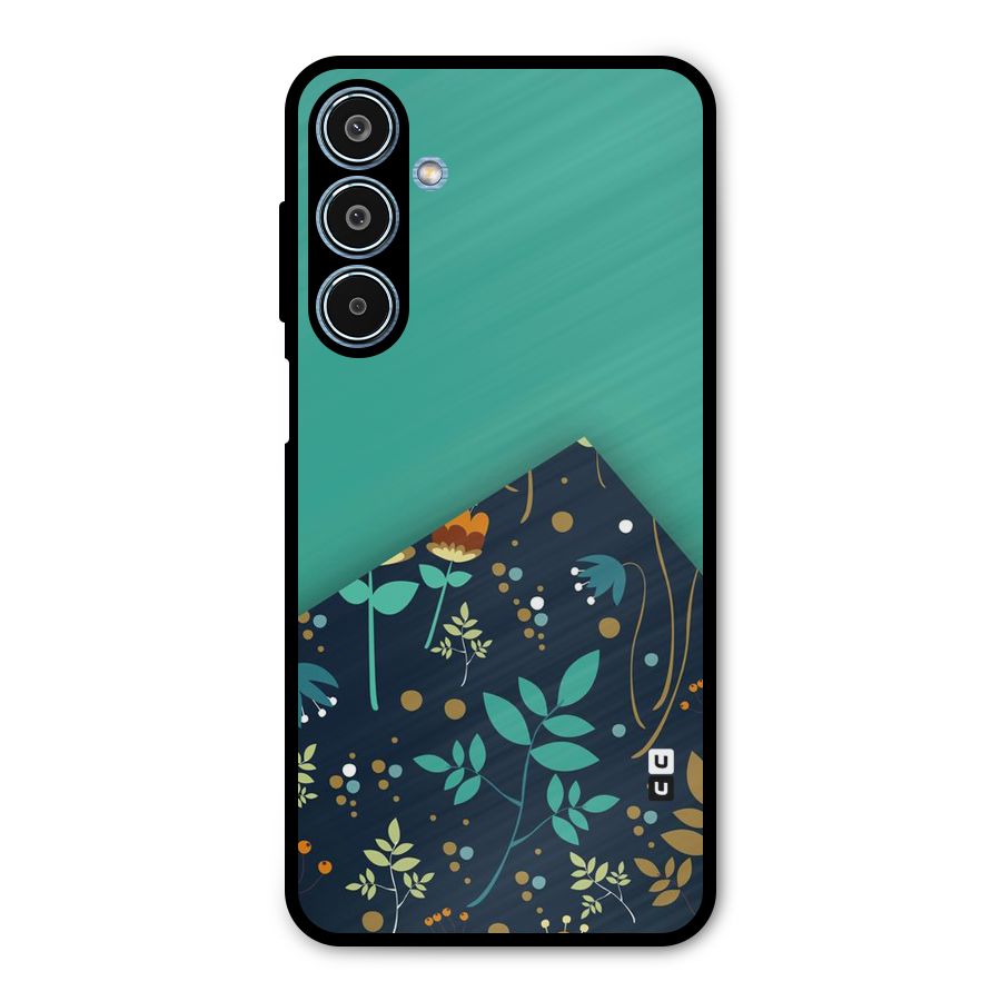 Floral Corner Metal Back Case for Galaxy M35