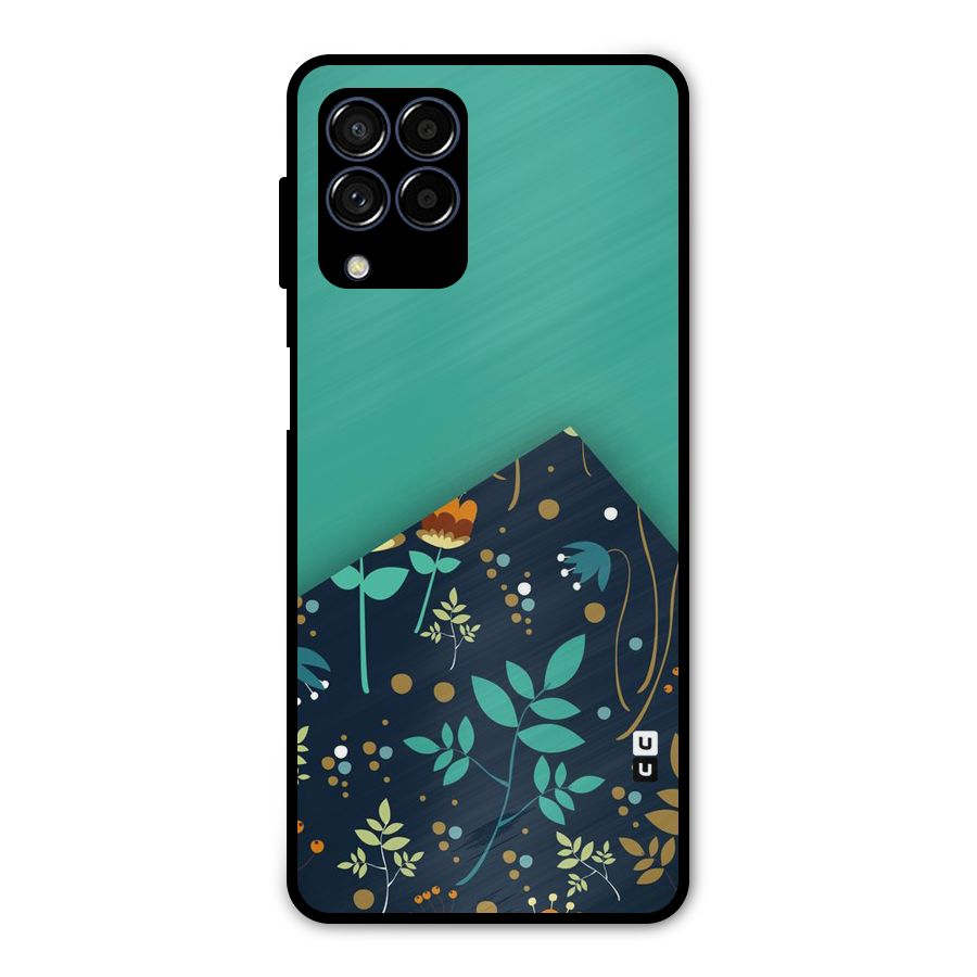 Floral Corner Metal Back Case for Galaxy M53 5G