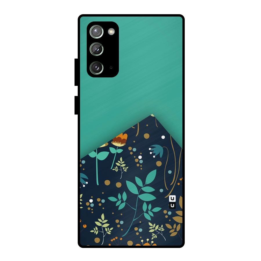 Floral Corner Metal Back Case for Galaxy Note 20
