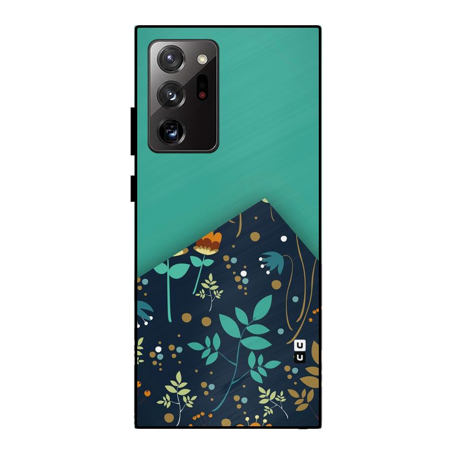 Floral Corner Metal Back Case for Galaxy Note 20 Ultra 5G