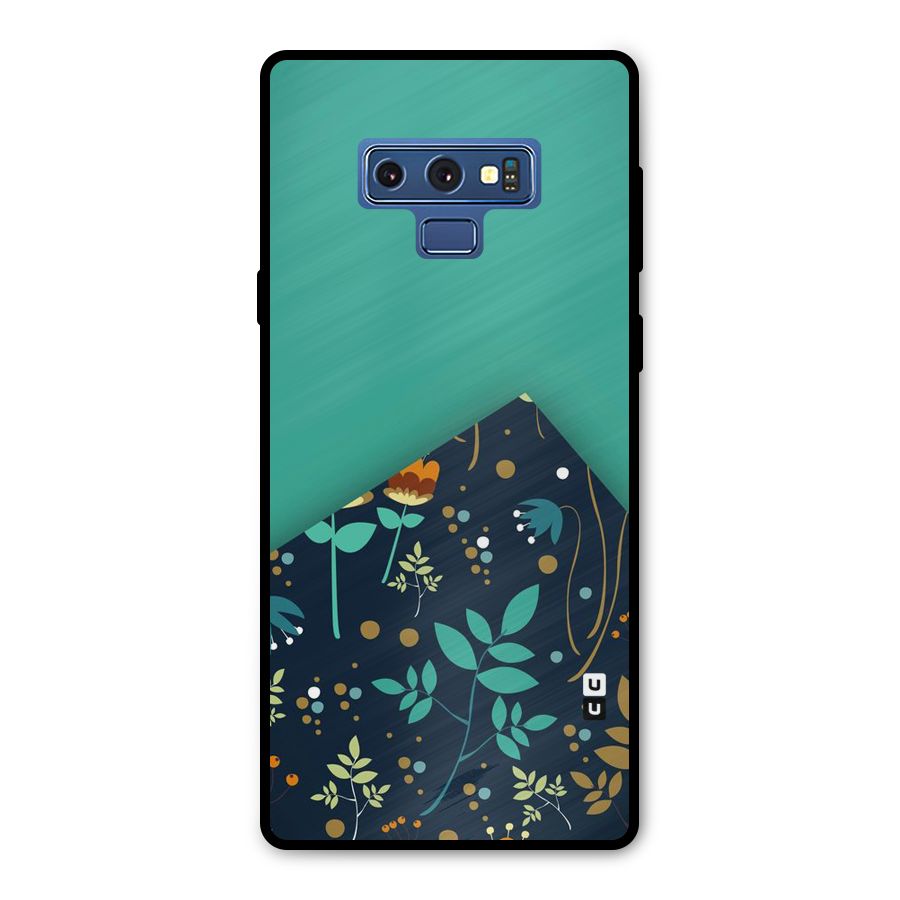 Floral Corner Metal Back Case for Galaxy Note 9