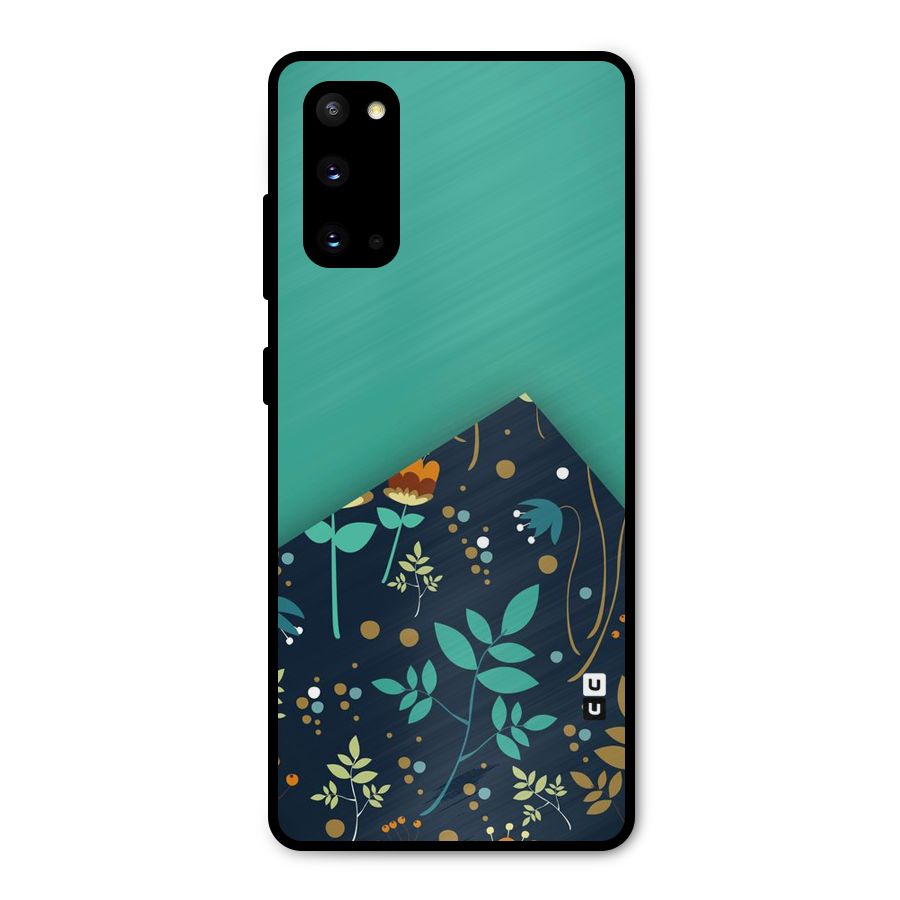 Floral Corner Metal Back Case for Galaxy S20